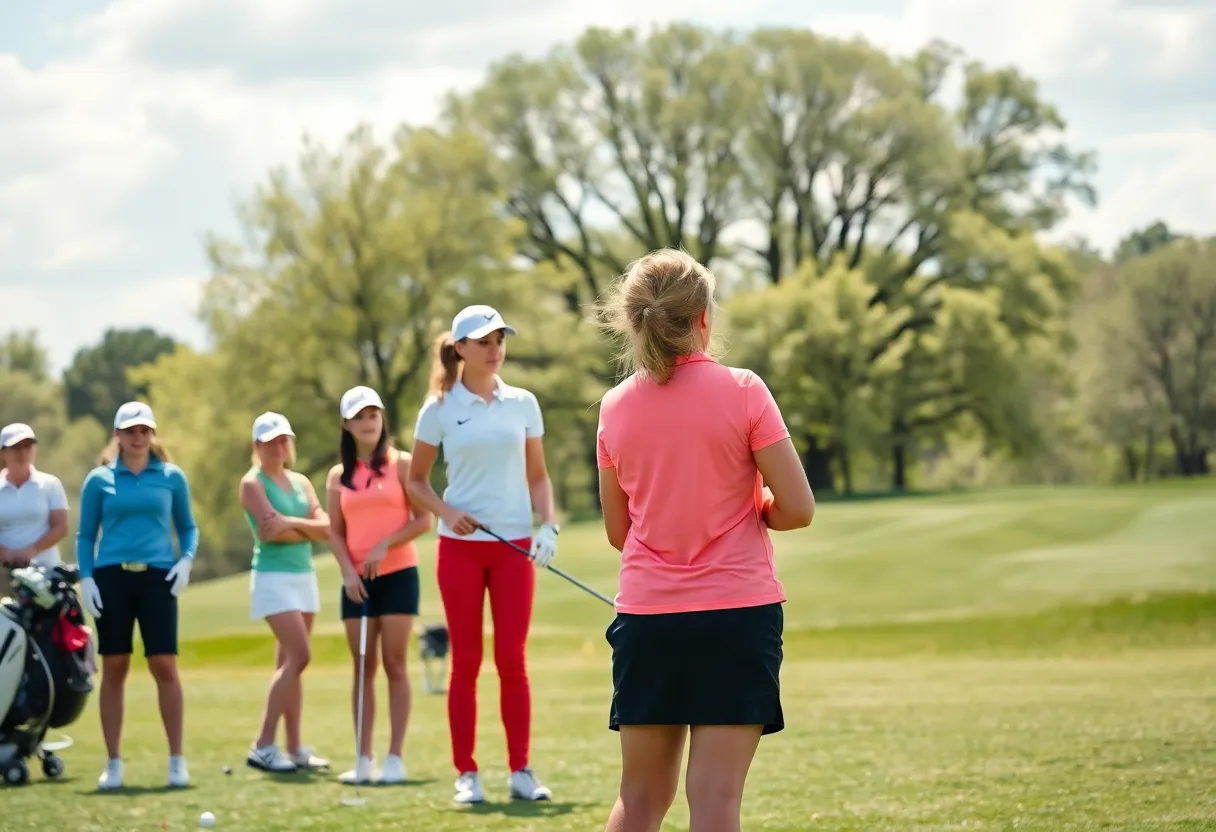 Fighting Illini women's golf team on the course during Spring Break Shootout