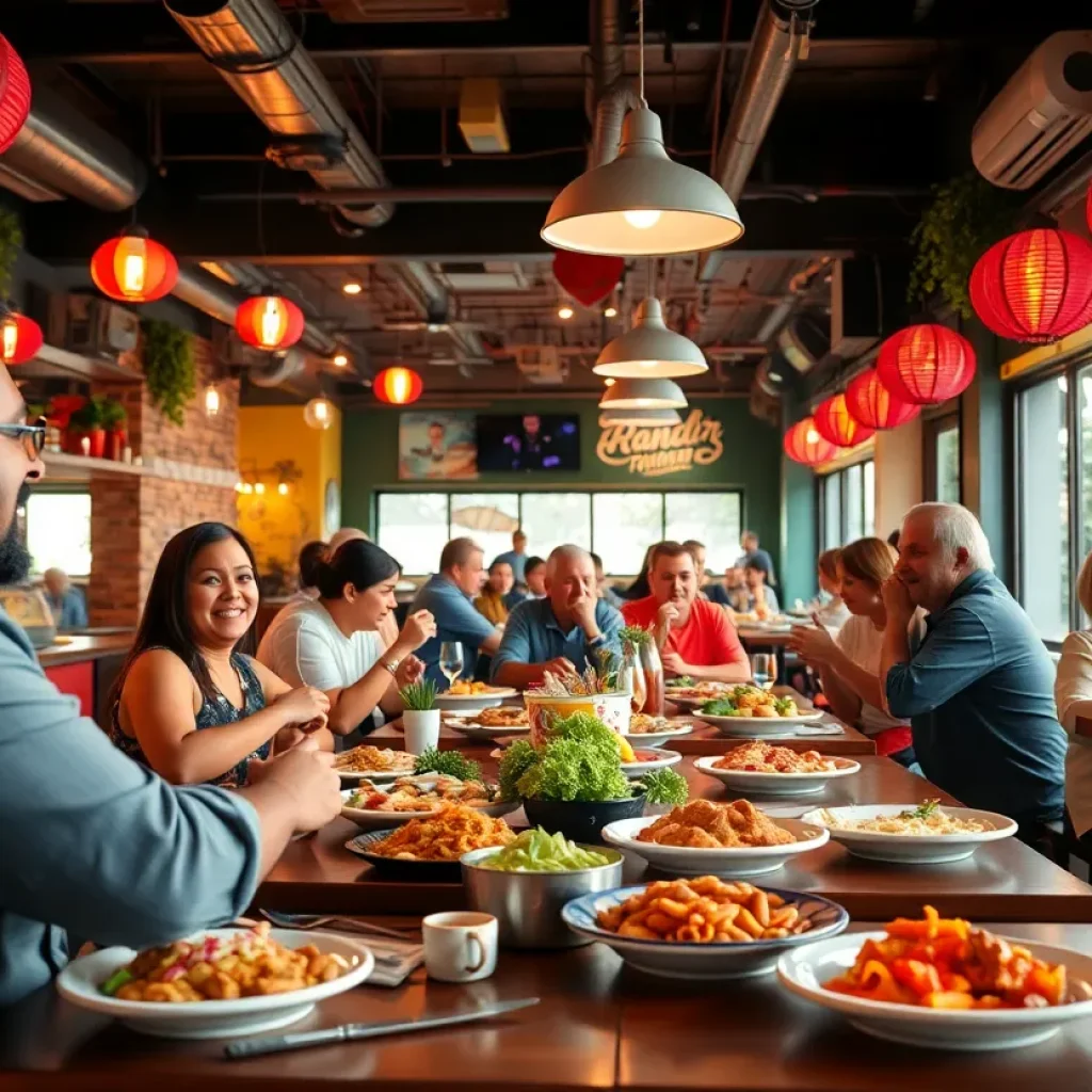 Interior view of Happy Memphis with patrons enjoying meals