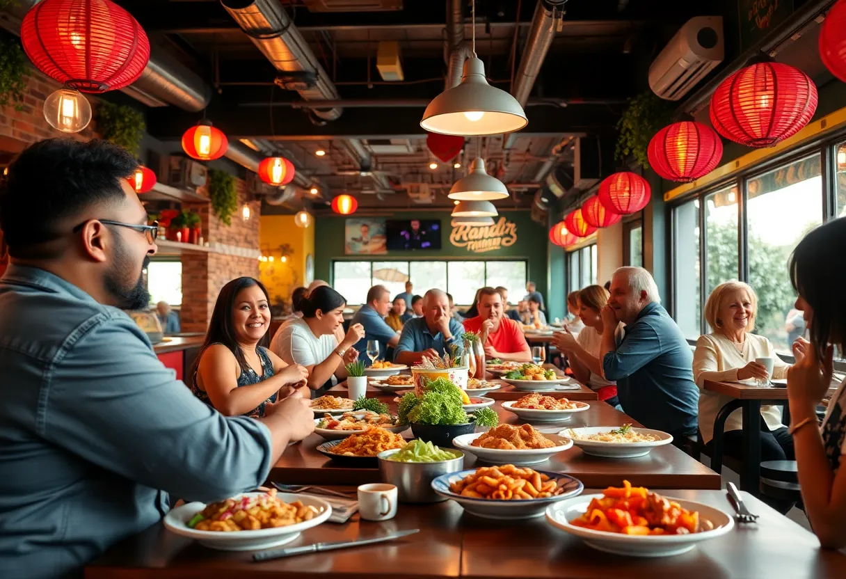 Interior view of Happy Memphis with patrons enjoying meals
