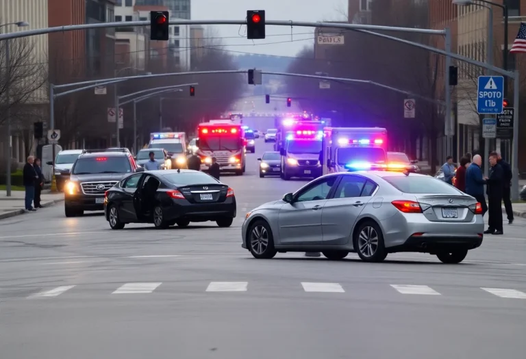 Emergency response at a car accident scene in Memphis