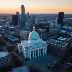 Aerial view of Memphis showcasing the court buildings.