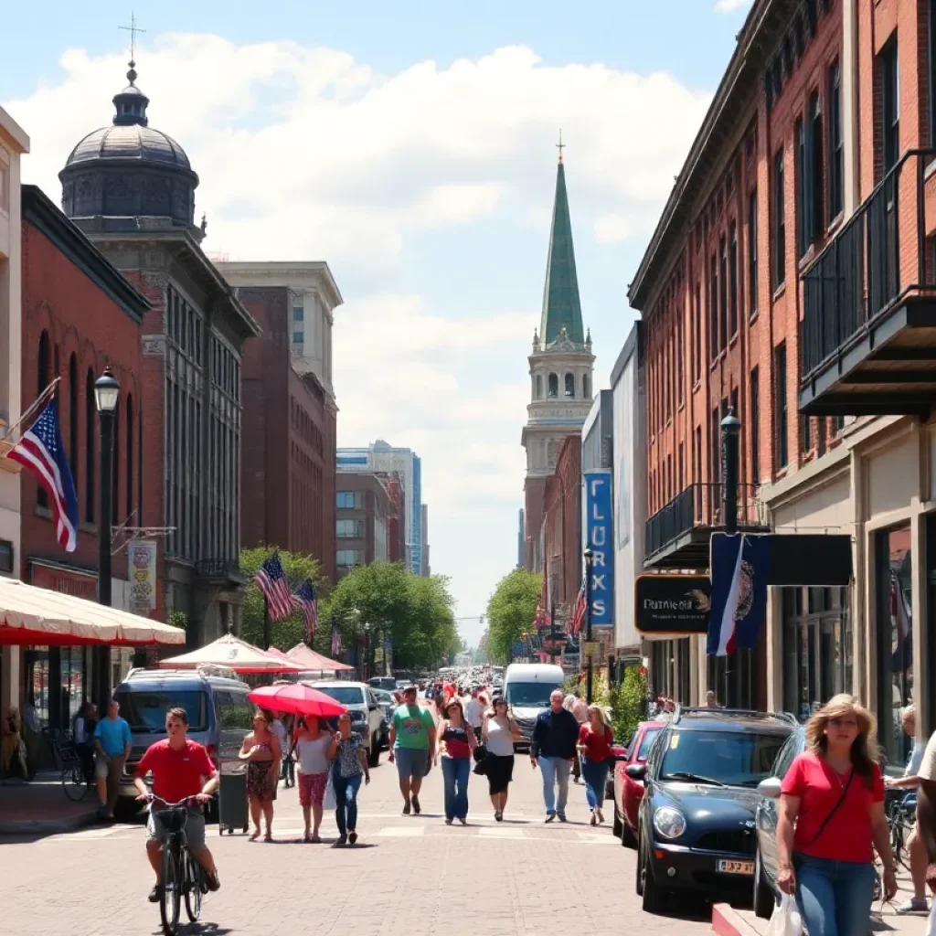 A colorful street in Memphis depicting local culture and community life.