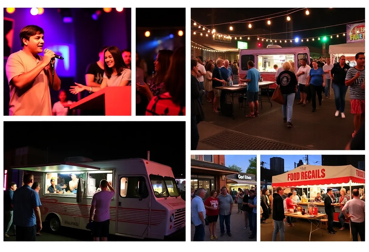 Collage of March events in Memphis including karaoke, trivia, and food festivals