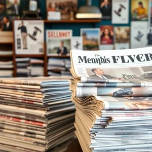 The vibrant workspace of the Memphis Flyer newspaper reflecting local news and community engagement.