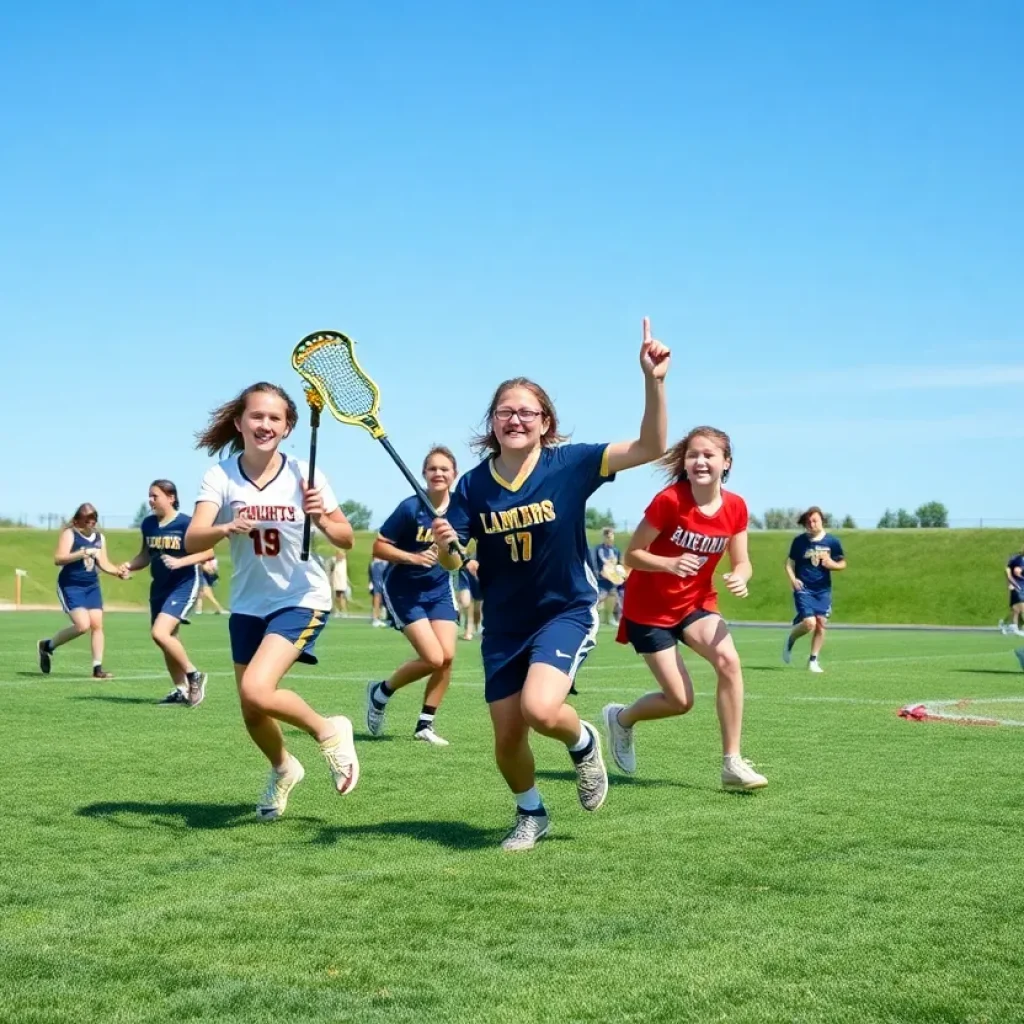 High school lacrosse players in action during the Battle on the Greenbelt tournament in Memphis.