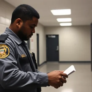 Security officers in a Memphis jail conducting a search
