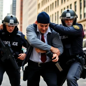 Law enforcement officers conducting an operation