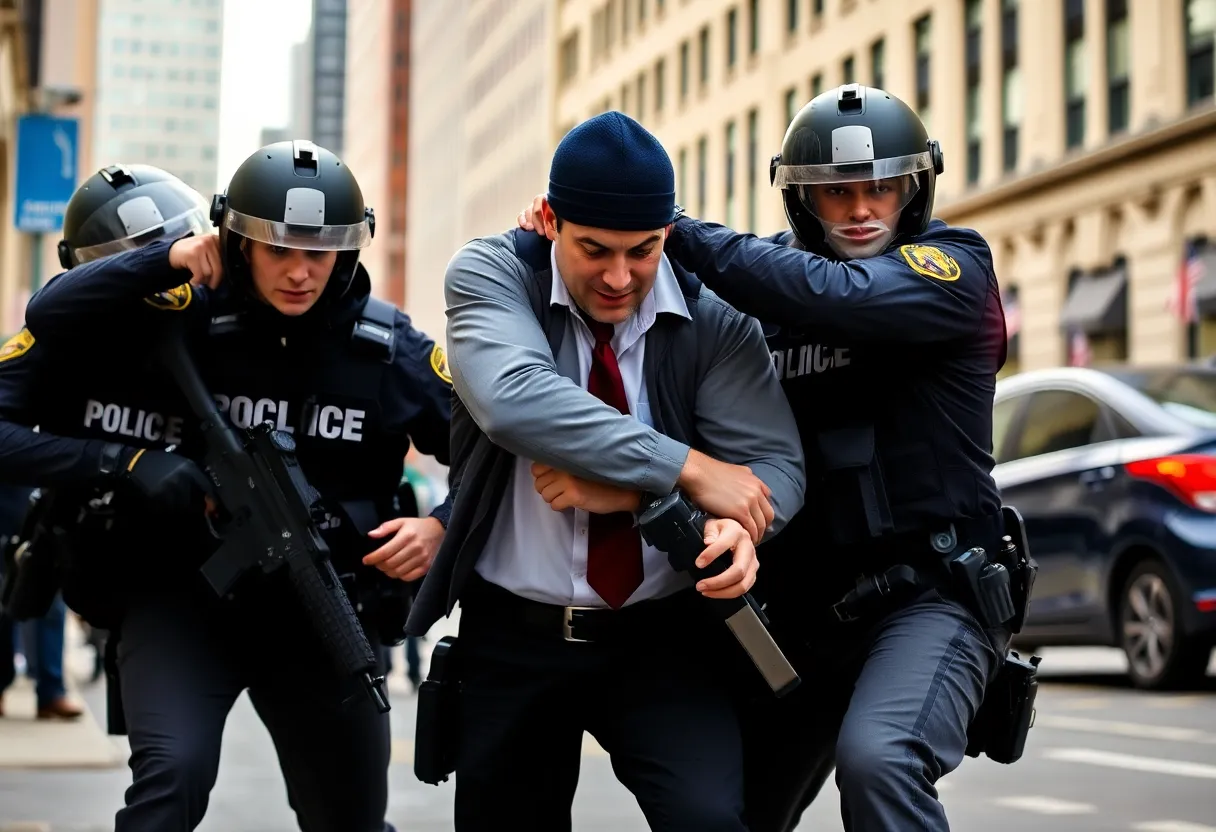 Law enforcement officers conducting an operation