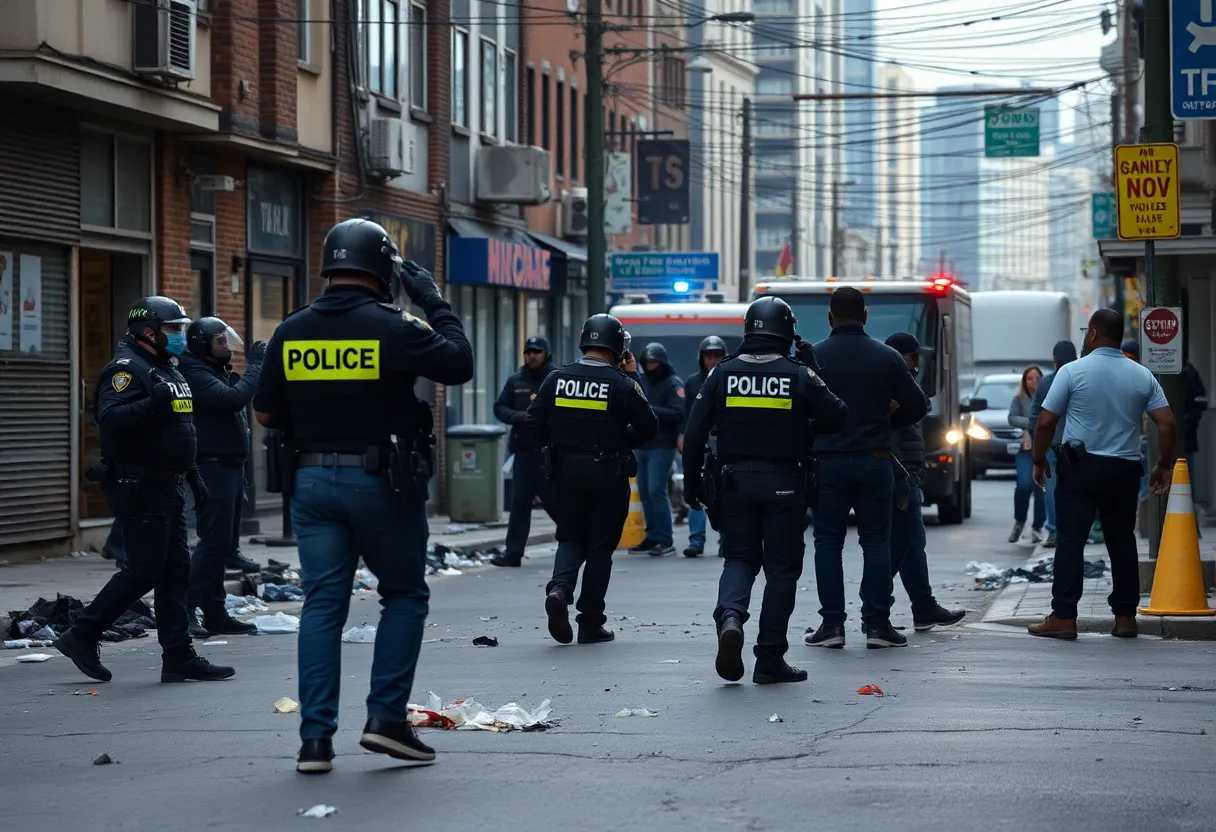 Police at the scene of a drug-related violence incident in Memphis