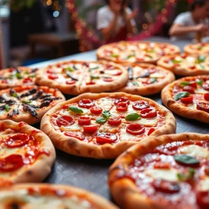 A variety of delicious pizzas representing Memphis's culinary scene in a competition.