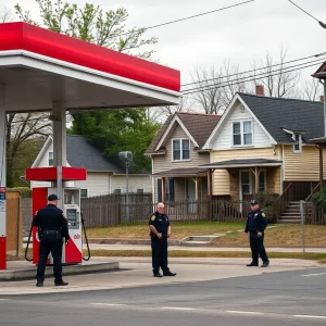Boarded-up houses and closed gas station indicating Memphis' crackdown on public nuisances.