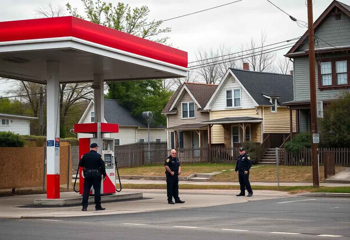 Boarded-up houses and closed gas station indicating Memphis' crackdown on public nuisances.