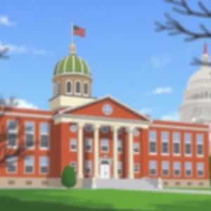 Illustration depicting conflict between local school governance and state control