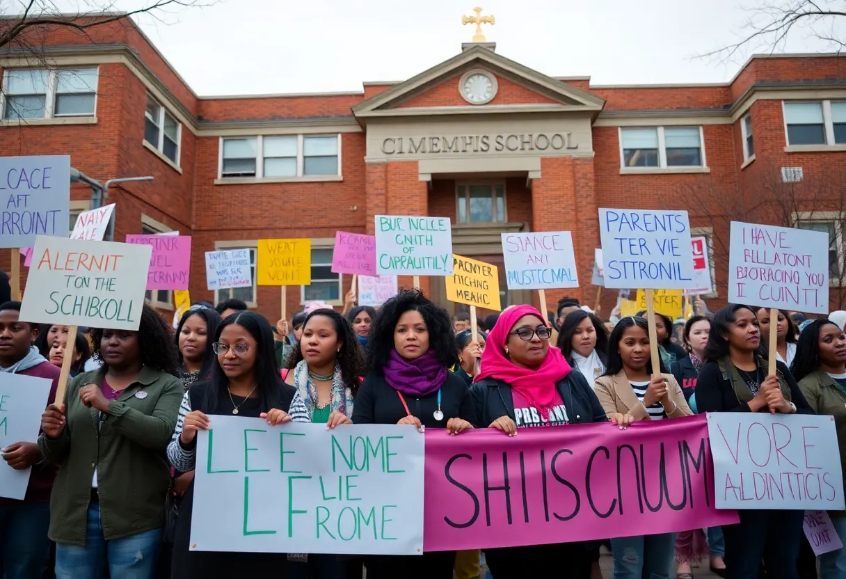 Community protest in Memphis against state takeover of schools