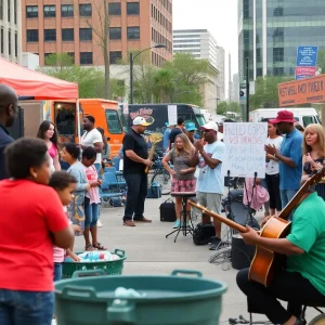 A collage of family activities, food events, and peaceful protests in Memphis.