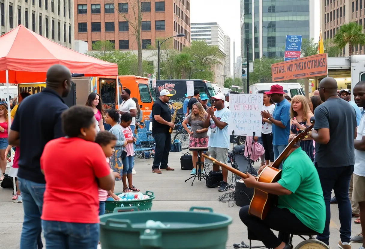 A collage of family activities, food events, and peaceful protests in Memphis.