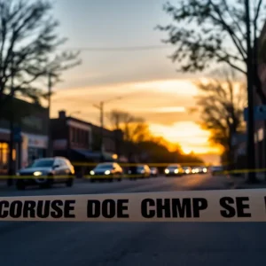 Police officers at a Midtown Memphis crime scene