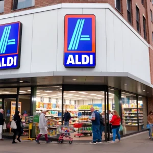 Exterior view of new Aldi store in Memphis.