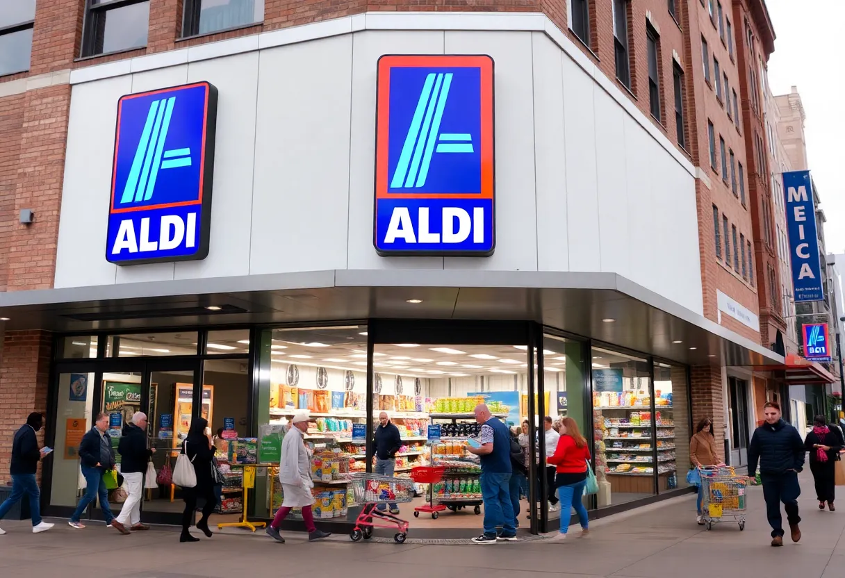 Exterior view of new Aldi store in Memphis.