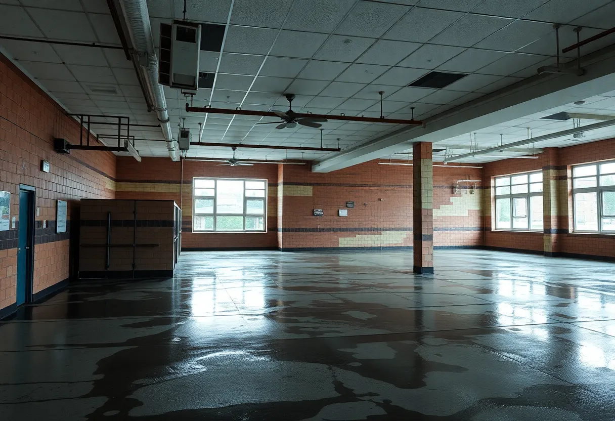 Deteriorating condition of Raleigh-Egypt High School highlighting safety concerns