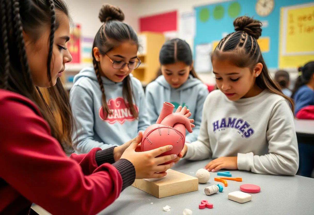 Eighth-grade girls participating in STEM activities at the University of Memphis