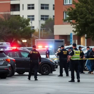 Police officers responding to a distress call at a parking lot in Tupelo.