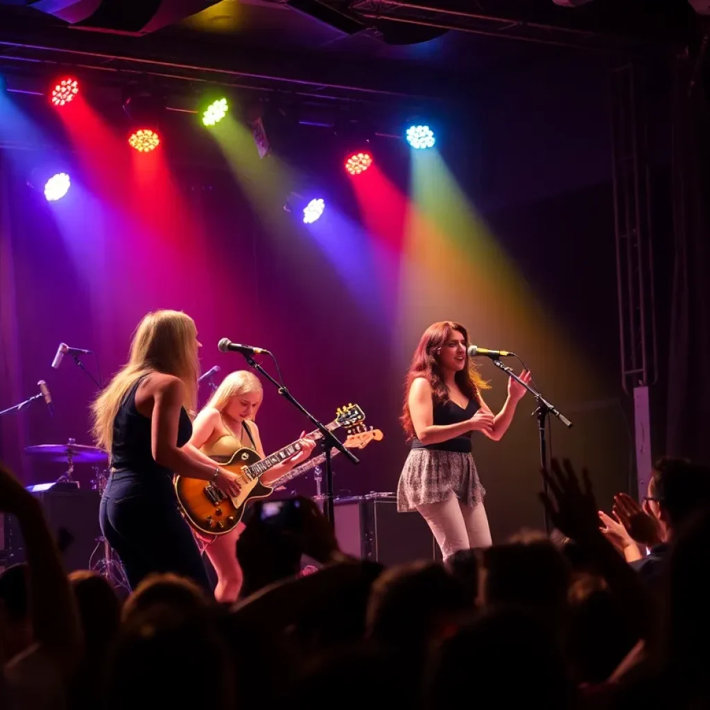 Female musicians performing at a live music event in Memphis