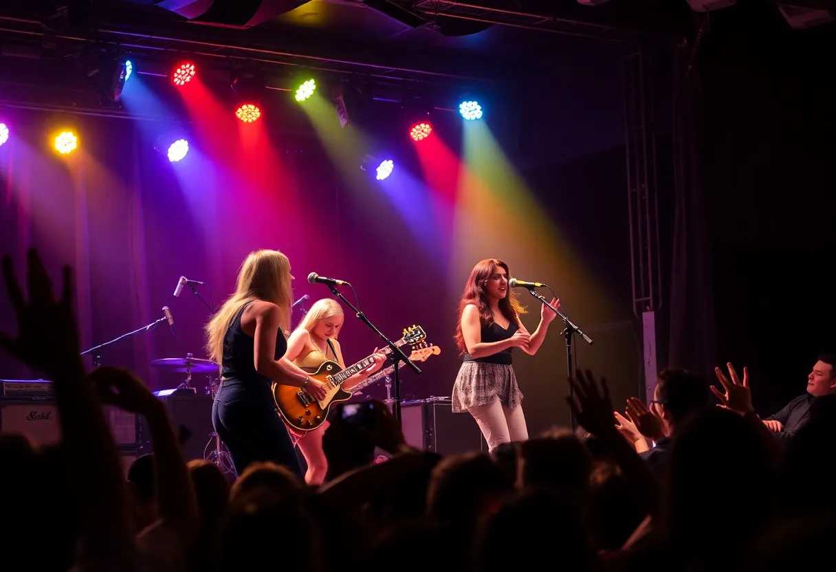 Female musicians performing at a live music event in Memphis