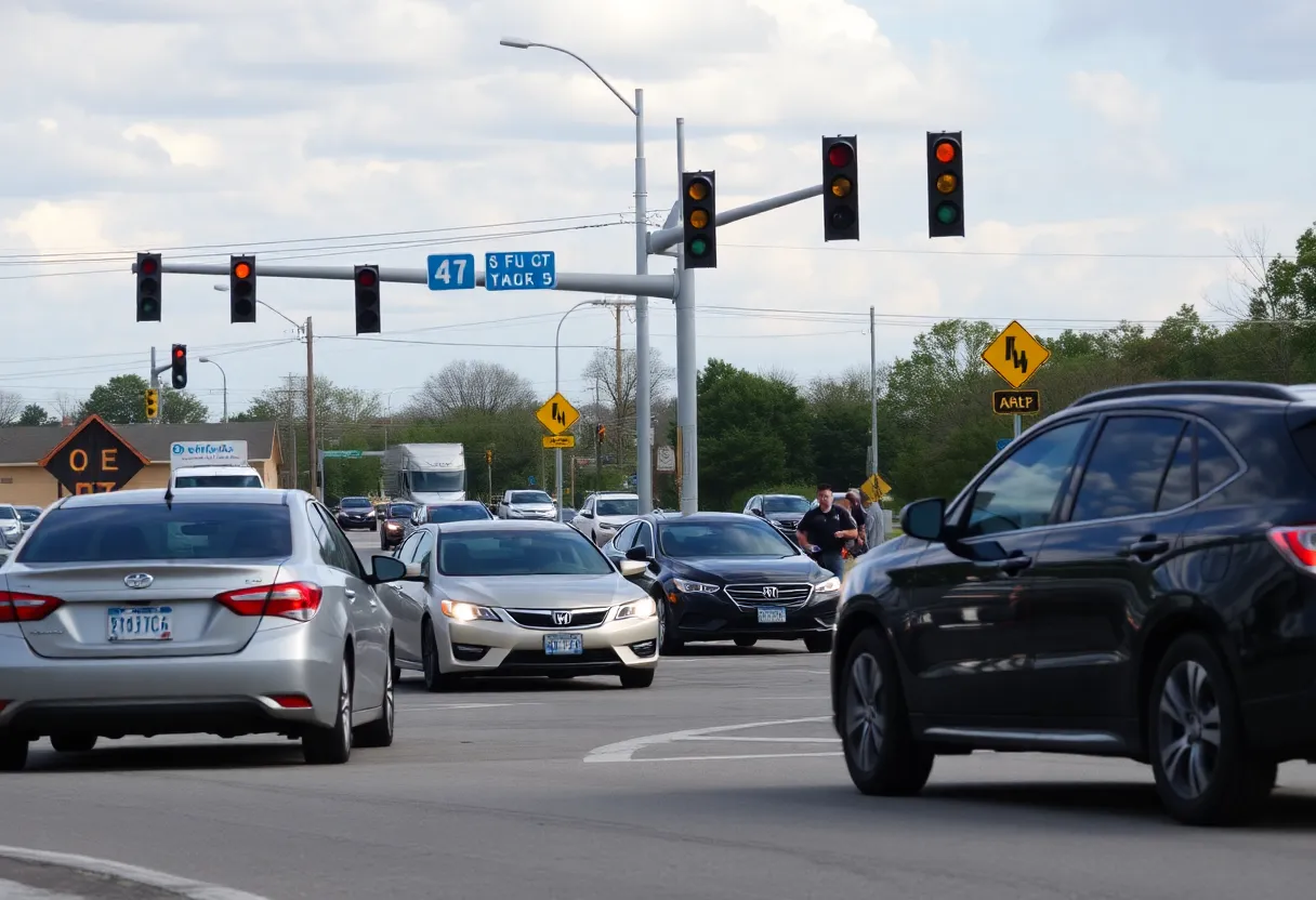 A busy intersection in Bartlett, Tennessee, highlighting road safety.