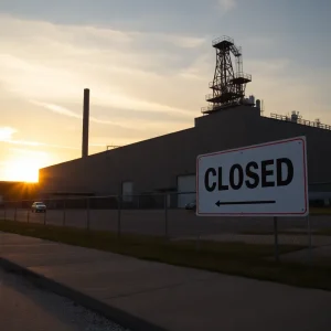 Closed Bunzl Distribution facility in Memphis with community support meeting nearby.