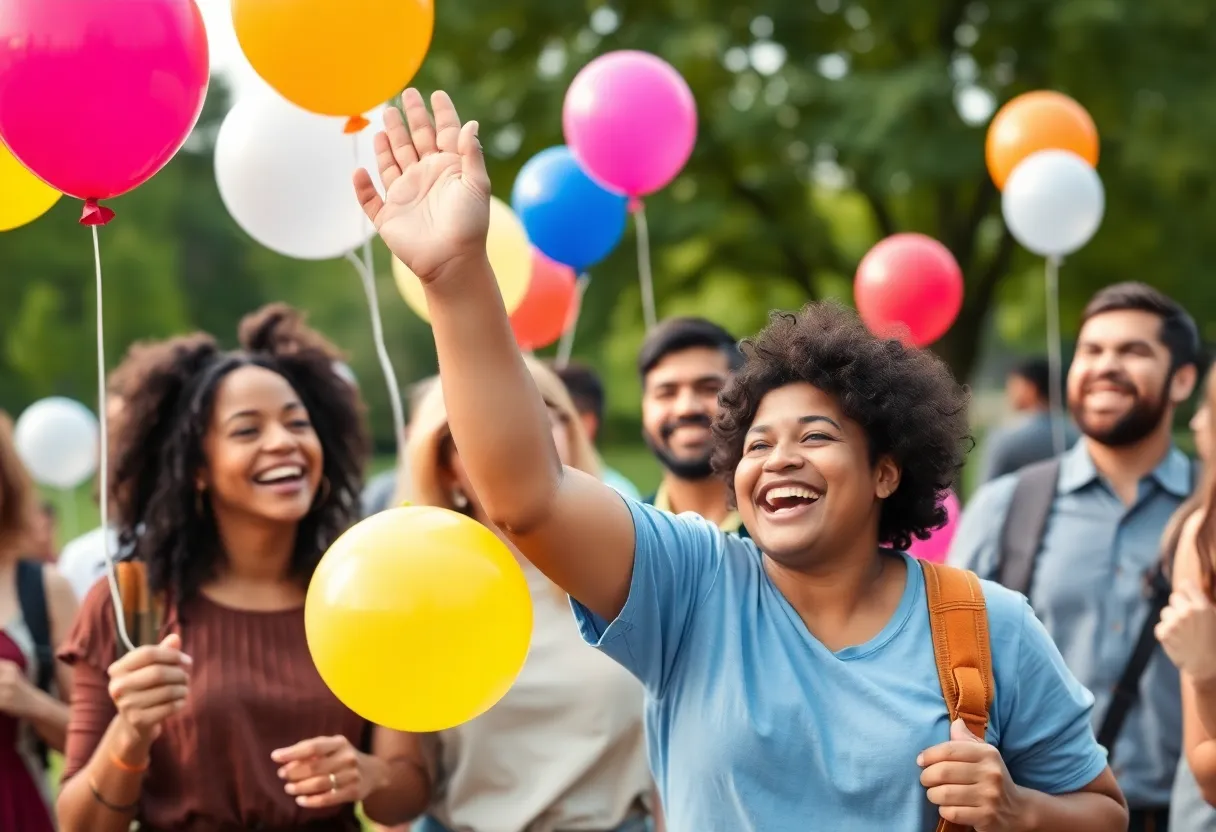 Community members celebrating together in South Dakota