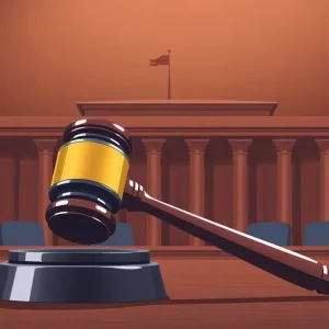 Image of a courtroom scene emphasizing justice in healthcare fraud cases.