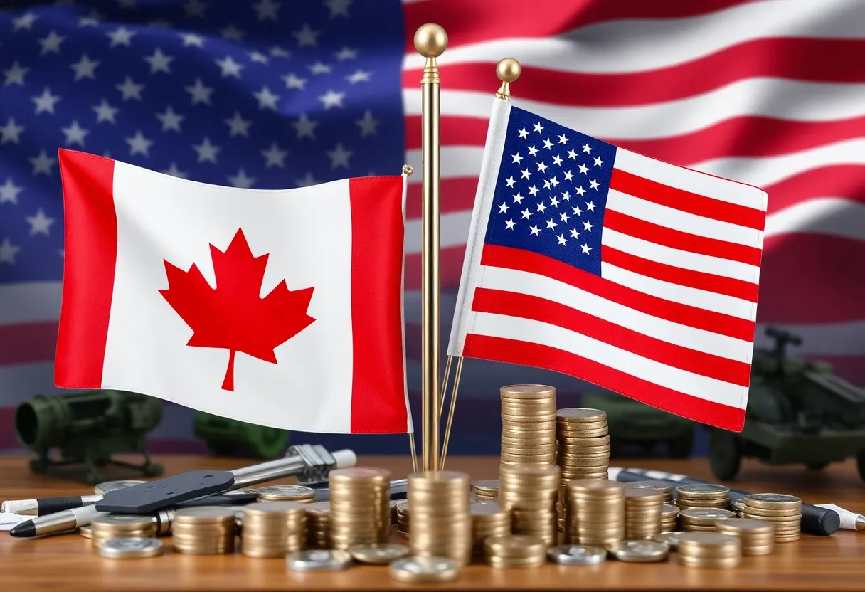 Canadian and U.S. flags symbolizing defense collaboration