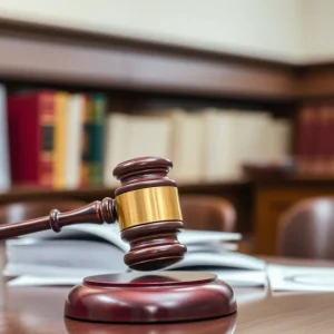 Empty gavel in a courtroom representing judicial independence