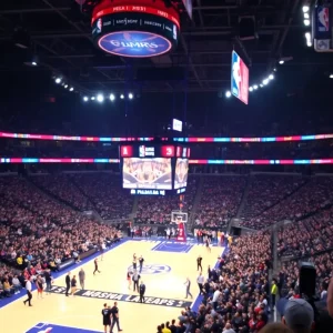 Memphis Grizzlies fans cheering during an NBA play-in game