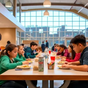 Revamped cafeteria at Houston High School