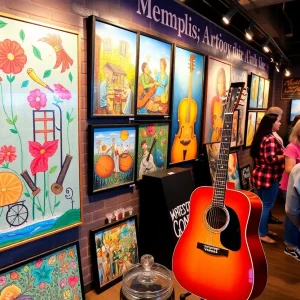 Vibrant artwork representing Memphis folk music and creativity.