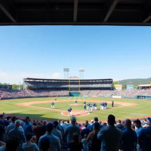 Fans cheering for University of Memphis baseball team
