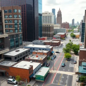 Overview of Memphis city with areas undergoing revitalization.