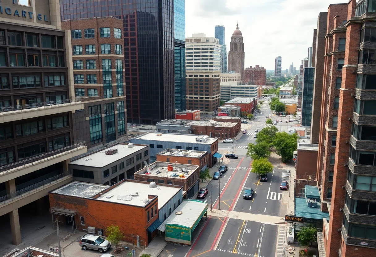 Overview of Memphis city with areas undergoing revitalization.
