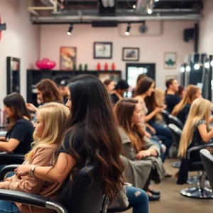 Stylists working in a busy Memphis hair salon