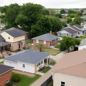 View of a Memphis neighborhood with single-family homes and rental properties