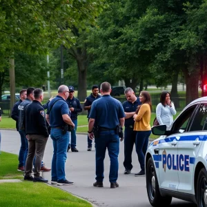 Emergency responders at the scene of a shooting in Memphis park