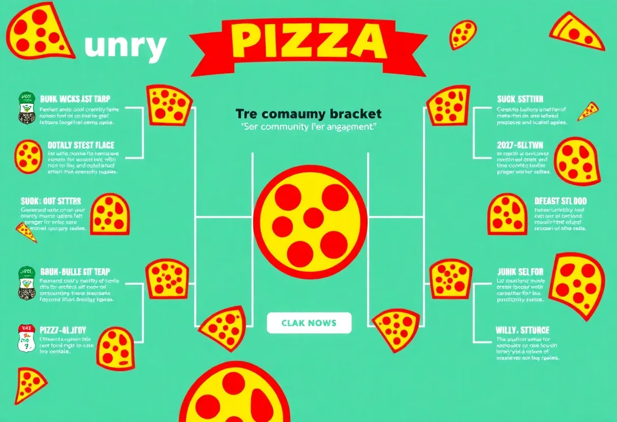 Graphic of the Memphis pizza bracket featuring various pizzas.