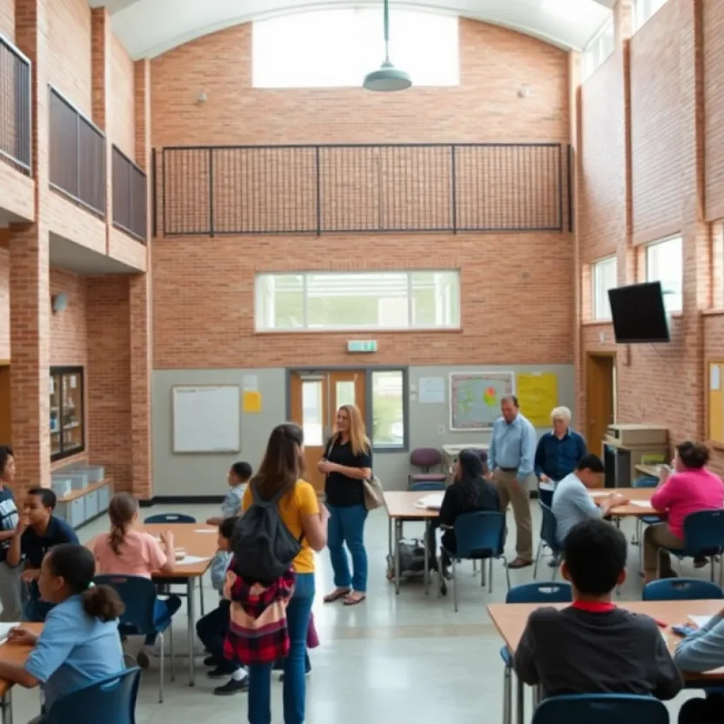 Students and teachers at a school in Memphis, Tennessee