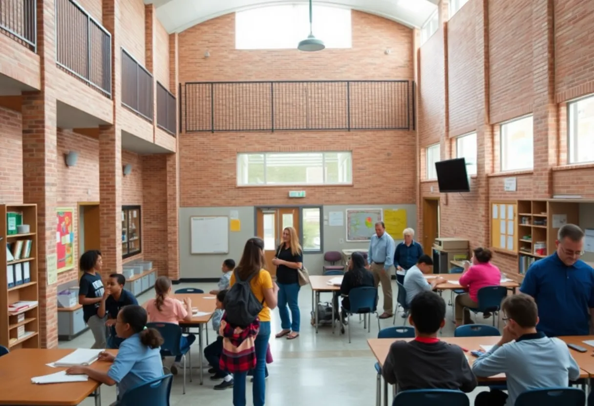 Students and teachers at a school in Memphis, Tennessee