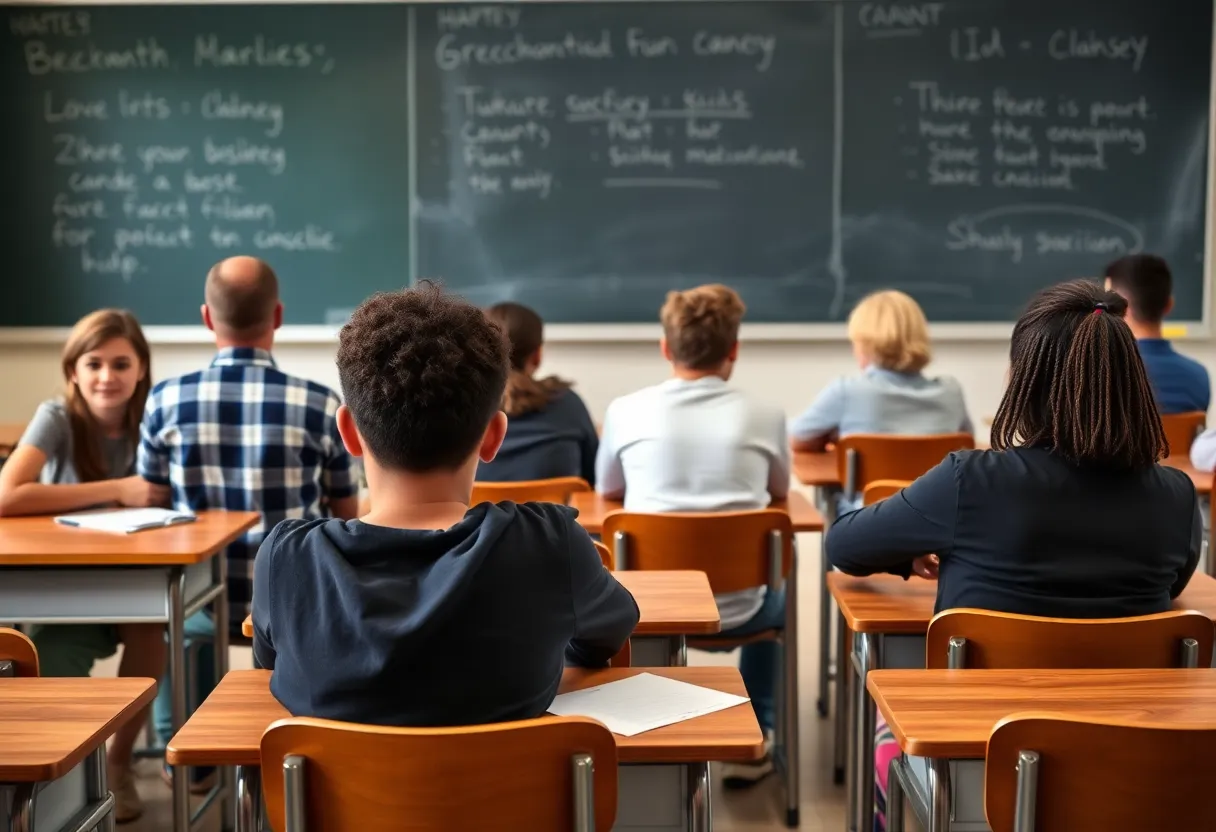 Students in a Memphis classroom facing changes in school leadership.