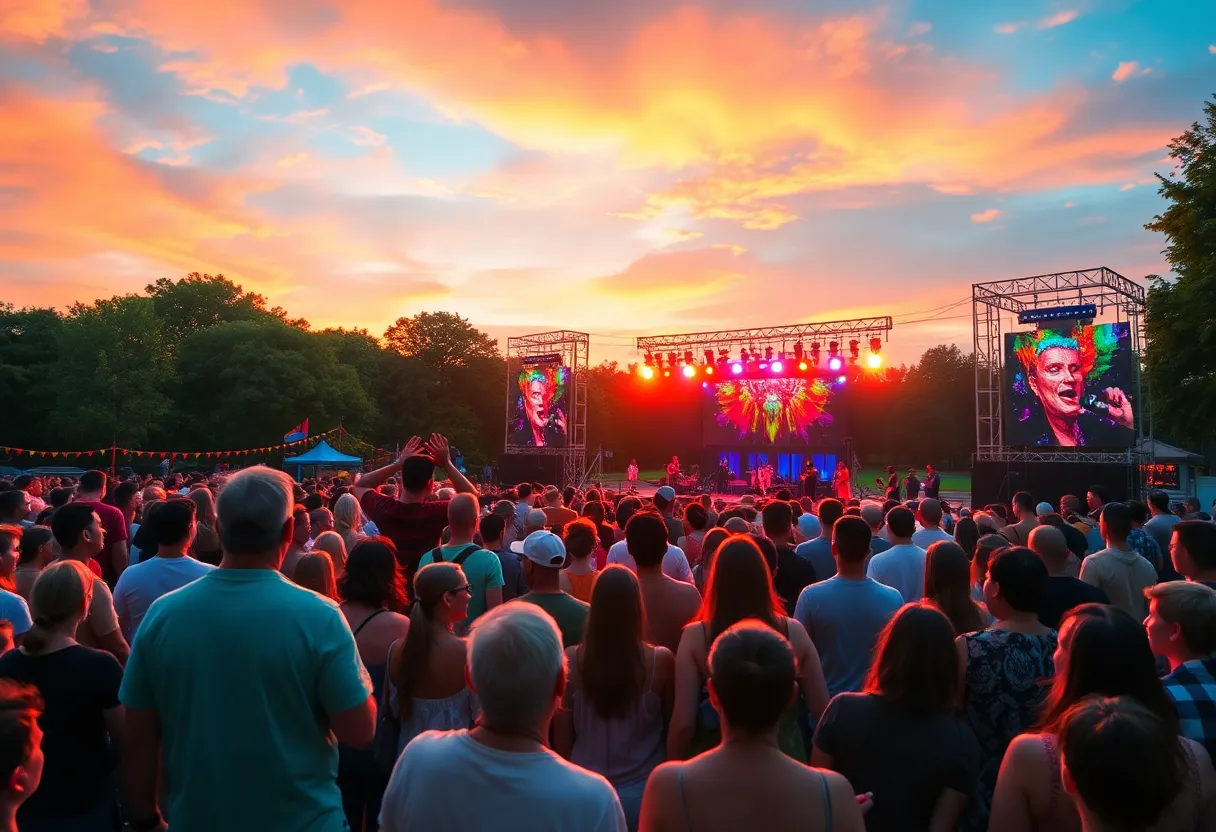 Crowd enjoying the summer concert at Overton Park Shell