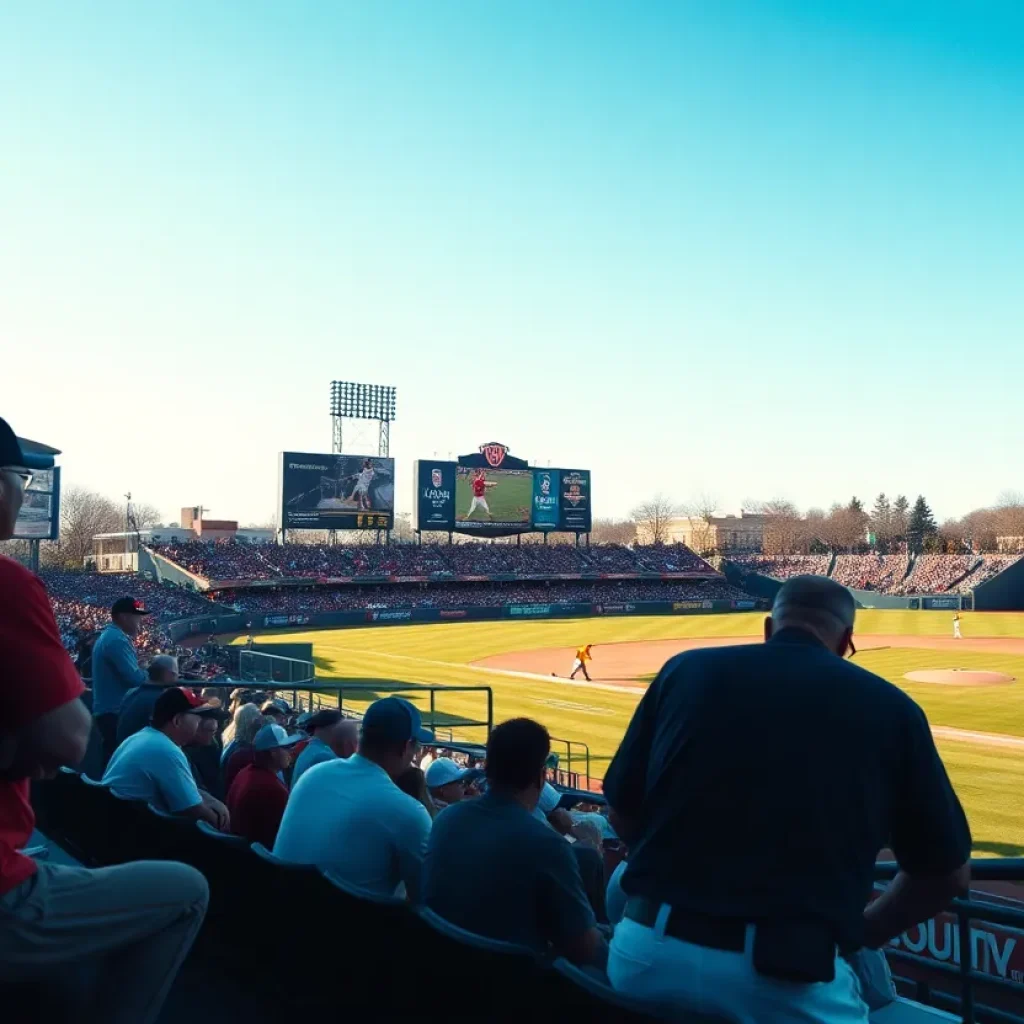 Memphis University baseball players celebrating a game victory