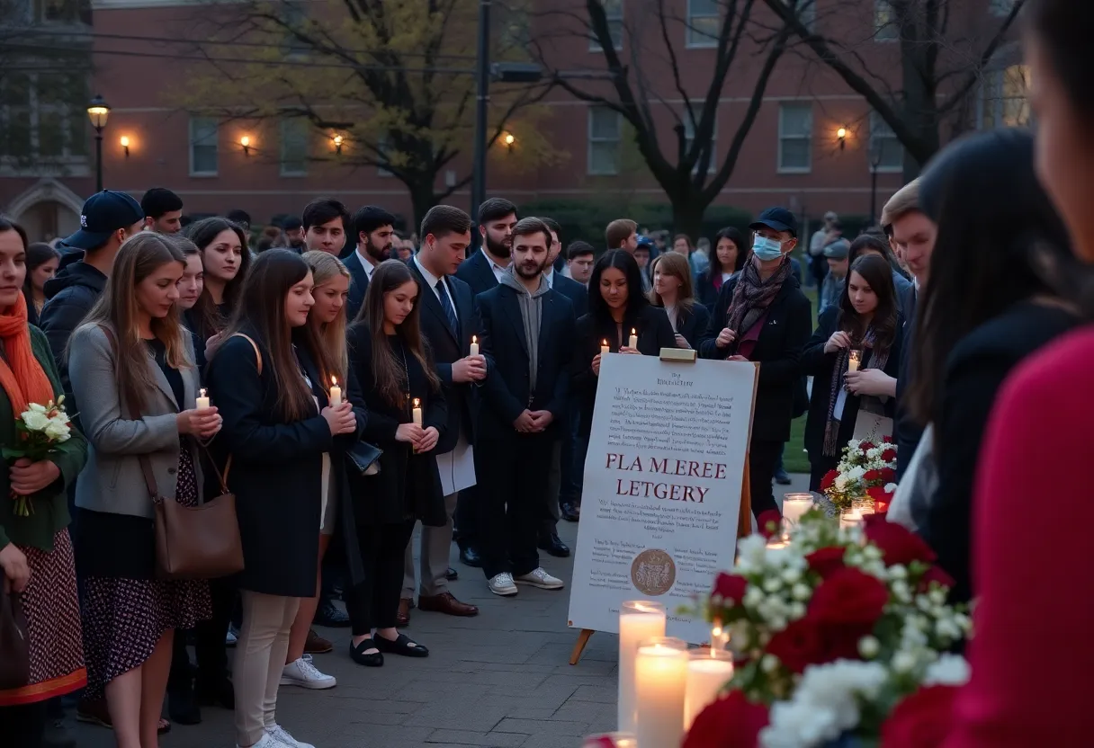 Memphis University community members gathering to honor a legacy